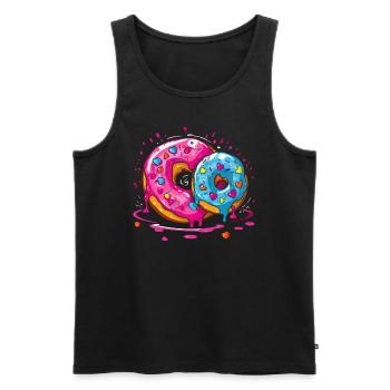 Leckerer süßer riesiger Donut - Männer Premium Bio Tank Top - Schwarz - Vorne - AI Model Male 178 light (178cm)