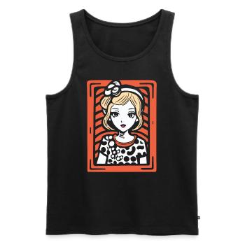 Das bezaubernde Anime-Punkt-Kleid-Mädchen - Männer Premium Bio Tank Top - Schwarz - Vorne - AI Model Male 178 light (178cm)