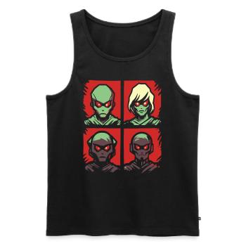 The Cartoon Anti-Hero Team - Men's Premium Organic Tank Top - black - Front - AI Model Male 178 light (178cm)