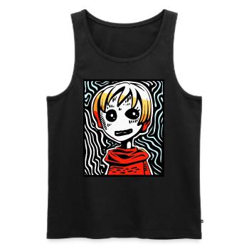 Ist dies moderne Kunst, Kunst im Manga-Anime-Stil? - Männer Premium Bio Tank Top - Schwarz - Vorne - AI Model Male 178 light (178cm)