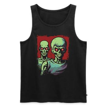 La nuit est à nous : des zombies squelettes cool - Débardeur bio Premium Homme - noir - Devant - Michal (187cm)