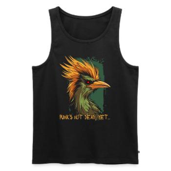 cooler lustiger und verrückter Vogel Punk - Männer Premium Bio Tank Top - Schwarz - Vorne - Michal (187cm)