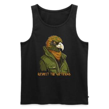 Respect for the Veterans: Eagle Veteran - Men's Premium Organic Tank Top - black - Front - AI Model Male 178 light (178cm)