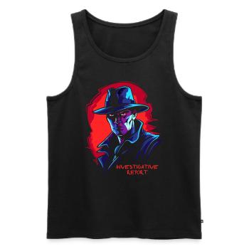 Investigativer Bericht eines -Film-Noir Detektiv - Männer Premium Bio Tank Top - Schwarz - Vorne - AI Model Male 178 light (178cm)