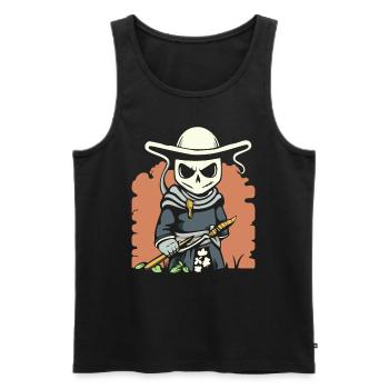Dessin animé Anime Manga Faucheuse Samouraï - Débardeur bio Premium Homme - noir - Devant - Michal (187cm)