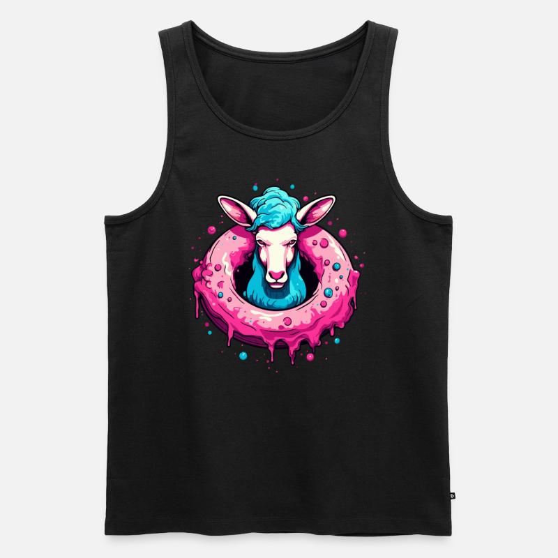 Der Donut-Schaf - Männer Premium Bio Tank Top - Schwarz
