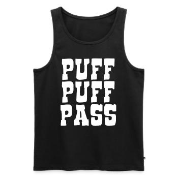 Puff Puff Pass - Raucher Regeln für Anfänger - Männer Premium Bio Tank Top - Schwarz - Vorne - AI Model Male 178 light (178cm)