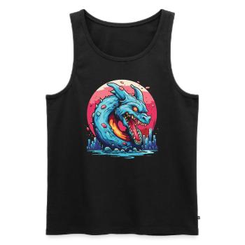 Zorn des glasierten Donut Drachen - Männer Premium Bio Tank Top - Schwarz - Vorne - AI Model Male 178 light (178cm)
