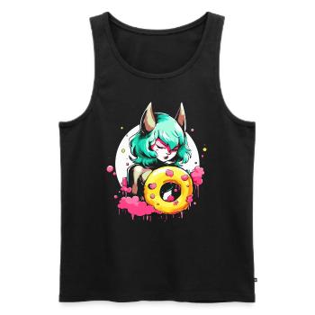 The she-devil of the glazed donut - Men's Premium Organic Tank Top - black - Front - AI Model Male 178 light (178cm)