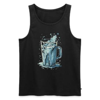 Un verre d’eau doit toujours être gratuit - Débardeur bio Premium Homme - noir - Devant - AI Model Male 178 light (178cm)