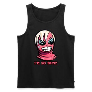 Ich bin so nett - Männer Premium Bio Tank Top - Schwarz - Vorne - AI Model Male 178 light (178cm)