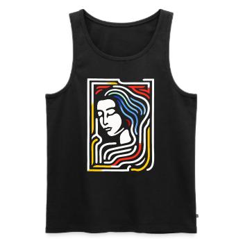 Das wunderschöne Labyrinth - Männer Premium Bio Tank Top - Schwarz - Vorne - AI Model Male 178 light (178cm)