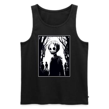Dessin animé Manga Anime Ville Zombie Goules - Débardeur bio Premium Homme - noir - Devant - AI Model Male 178 light (178cm)