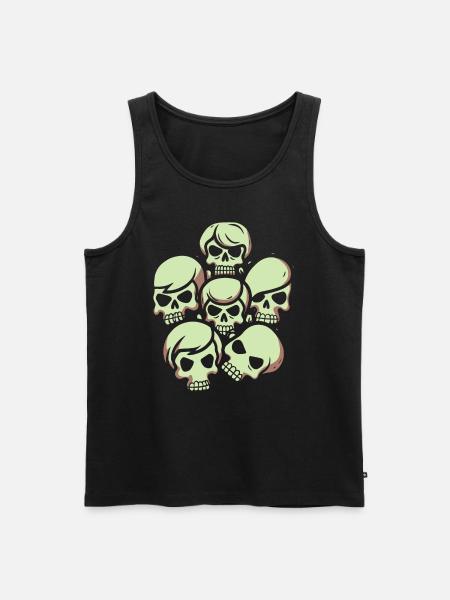 Cartoon Skull Delusional - Men's Premium Organic Tank Top - black