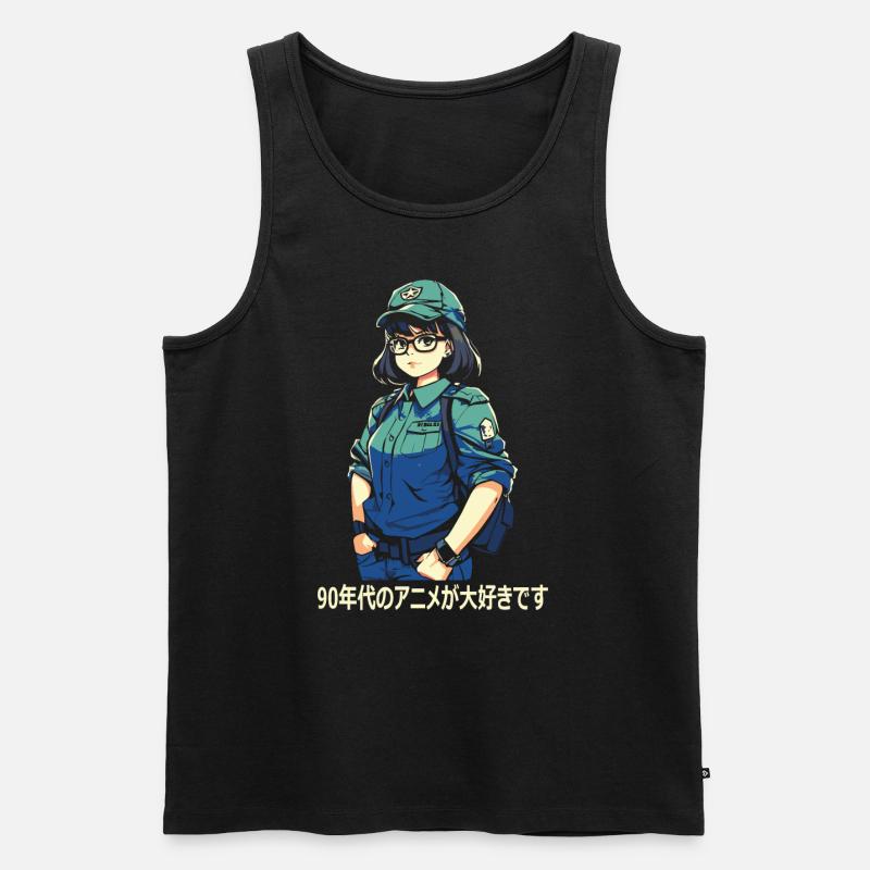 Ich liebe 90er Anime - Männer Premium Bio Tank Top - Schwarz