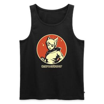 Japanisches Kanji: Ich liebe Anime - Männer Premium Bio Tank Top - Schwarz - Vorne - Michal (187cm)