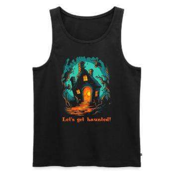 Une cabane hantée dans les bois pour Halloween - Débardeur bio Premium Homme - noir - Devant - Michal (187cm)