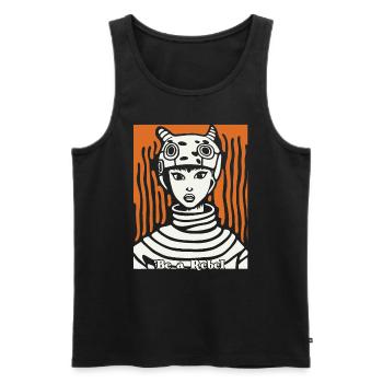 Be a rebel of art - Men's Premium Organic Tank Top - black - Front - AI Model Male 178 light (178cm)
