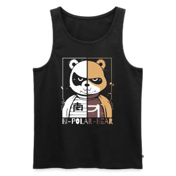 Bipolar Polar Bear or Polar Bear - Men's Premium Organic Tank Top - black - Front - AI Model Male 178 light (178cm)
