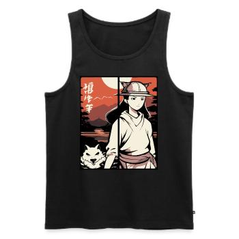 Japanisches Anime-Mädchen: Ich mache es so - Männer Premium Bio Tank Top - Schwarz - Vorne - Michal (187cm)