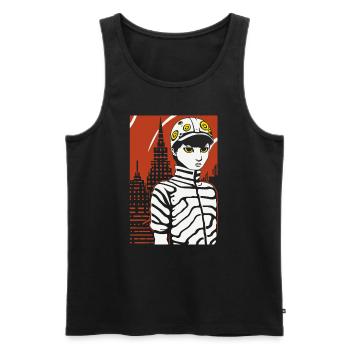 Asiatischer Stadt Junge: Kunst - Männer Premium Bio Tank Top - Schwarz - Vorne - AI Model Male 178 light (178cm)