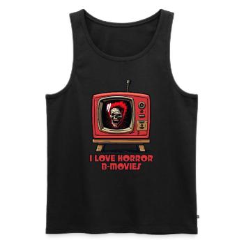 I love watching horror B-movies - Men's Premium Organic Tank Top - black - Front - Michal (187cm)