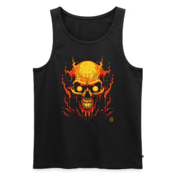 Hässlich und böse: Horror-Totenkopf - Männer Premium Bio Tank Top - Schwarz - Vorne - Michal (187cm)