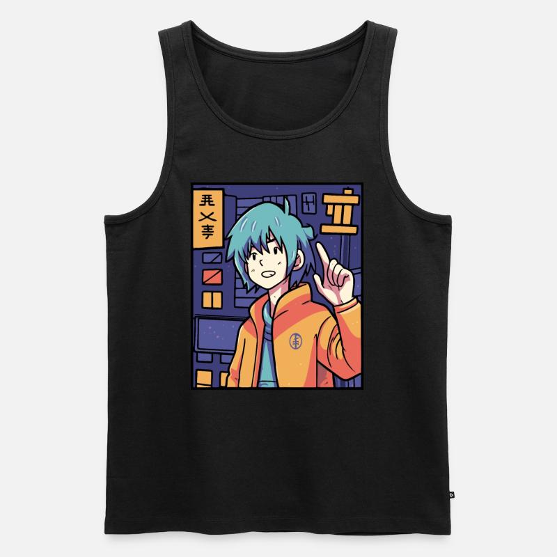 Anime-Junge - Männer Premium Bio Tank Top - Schwarz