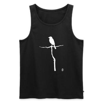 Bird on a branch - Men's Premium Organic Tank Top - black - Front - AI Model Male 178 light (178cm)