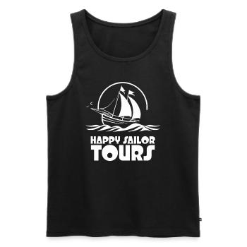 Happy sailor tours on the ship - Men's Premium Organic Tank Top - black - Front - Michal (187cm)