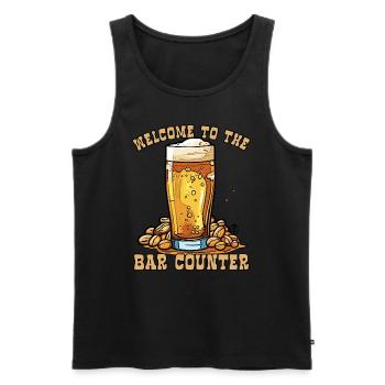 Willkommen an der Theke: Erdnüsse und Bier - Männer Premium Bio Tank Top - Schwarz - Vorne - AI Model Male 178 light (178cm)