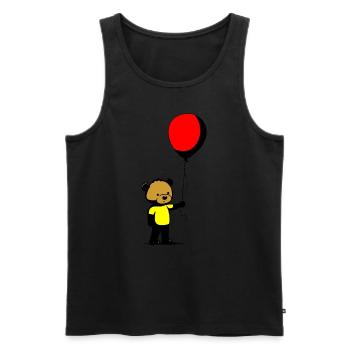 Ein Bär mit Ballon - Männer Premium Bio Tank Top - Schwarz - Vorne - AI Model Male 178 light (178cm)