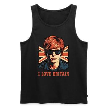 Ich liebe Großbritannien - Männer Premium Bio Tank Top - Schwarz - Vorne - Michal (187cm)