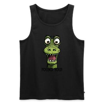 Habe Dich gefunden! Ein lustiger Cartoon-Drache - Männer Premium Bio Tank Top - Schwarz - Vorne - AI Model Male 178 light (178cm)