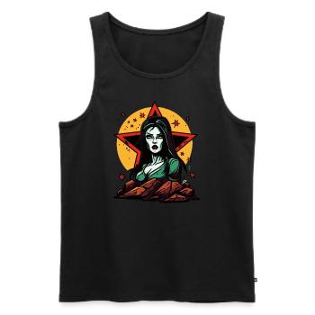 Femme de dessin animé attrayante et étoiles Mère Nature - Débardeur bio Premium Homme - noir - Devant - Michal (187cm)