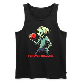 Funny Zombie Bowler, Bowling Forever - Men's Premium Organic Tank Top - black - Front - Michal (187cm)