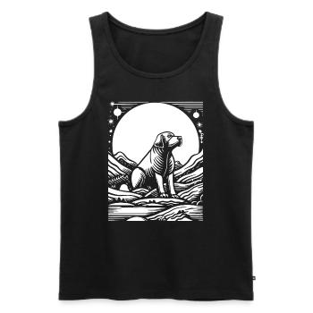 Chien de ciel étoilé - Débardeur bio Premium Homme - noir - Devant - Michal (187cm)