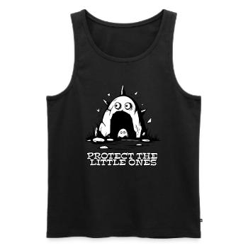 Cartoon: Schütze die Kleinen - Männer Premium Bio Tank Top - Schwarz - Vorne - Michal (187cm)