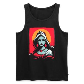 Traditionelle indische Frau - Männer Premium Bio Tank Top - Schwarz - Vorne - AI Model Male 178 light (178cm)