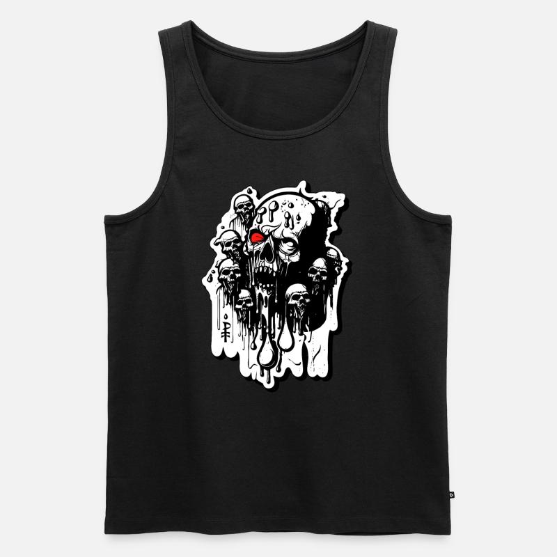 Zombie-Schädel und Totenköpfe - Männer Premium Bio Tank Top - Schwarz