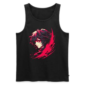 Japanisches Manga Anime Mädchen - Männer Premium Bio Tank Top - Schwarz - Vorne - AI Model Male 178 light (178cm)