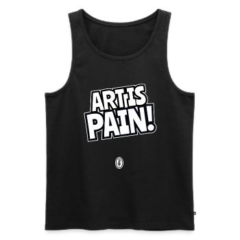 Kunst ist Schmerz - Männer Premium Bio Tank Top - Schwarz - Vorne - AI Model Male 178 light (178cm)