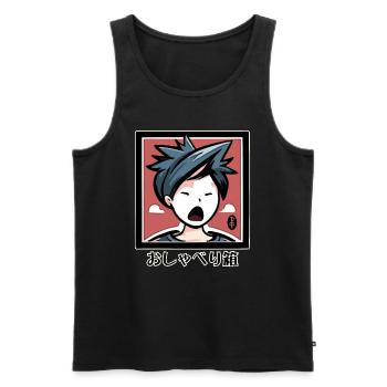 Anime Tarot: おしゃべり箱 - The Chatterbox, Redner - Männer Premium Bio Tank Top - Schwarz - Vorne - Michal (187cm)