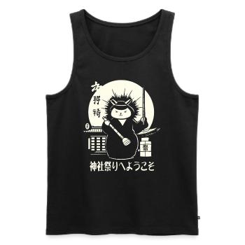 Welcome Shrine Festival: Japanese - Men's Premium Organic Tank Top - black - Front - AI Model Male 178 light (178cm)