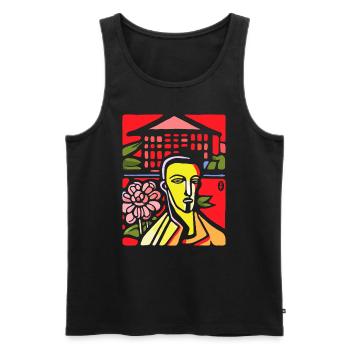 Dissatisfied abstract art guy - Men's Premium Organic Tank Top - black - Front - Michal (187cm)