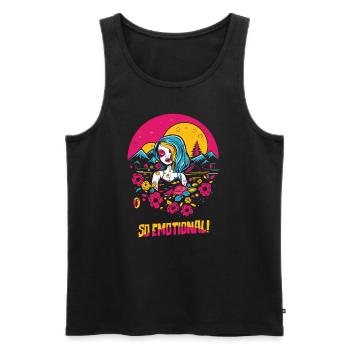 Tellement émouvant : cœurs et nature - Emo Girl - Débardeur bio Premium Homme - noir - Devant - AI Model Male 178 light (178cm)