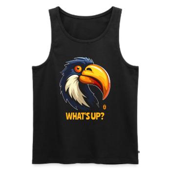 Was geht ab! Tukan Dschungel Vogel - Männer Premium Bio Tank Top - Schwarz - Vorne - AI Model Male 178 light (178cm)