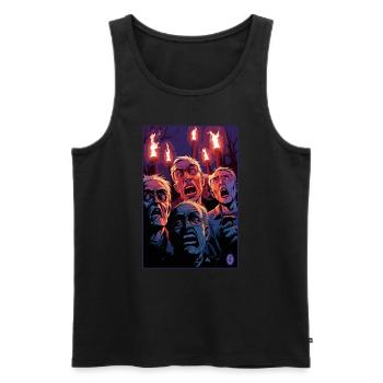 Boomer Mob : Émeute avec des torches - Débardeur bio Premium Homme - noir - Devant - AI Model Male 178 light (178cm)