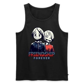 Anime Manga Friends : Amitié pour toujours - Débardeur bio Premium Homme - noir - Devant - Michal (187cm)