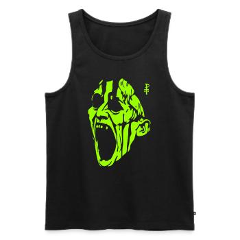 Der schreiende grüne Monster Mann - Männer Premium Bio Tank Top - Schwarz - Vorne - AI Model Male 178 light (178cm)